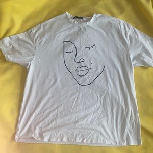 White Oversized Shein Top